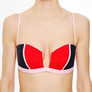 La Perla - Haut de maillot de bain avec armatures Color Power noir/rou... pas cher
