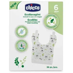 Chicco Repas Bavoir Compostable +6m Décoré 36 unités pas cher