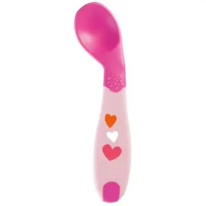 Cuillère pour bébé - CHICCO - Ma Première Coudée Rose - Antidérapante - Souple - +8m