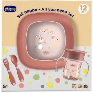 CHICCO, Coffret Repas 12m+, Rose