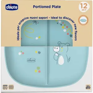 Chicco, Vaisselle + couverts pour enfants, 3-teilige blaue Platte 12m+