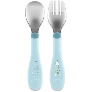 CHICCO, Couverts En Métal, Bleu Clair
