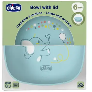 CHICCO, Bol Avec Couvercle 6m+, Bleu Clair
