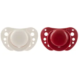 Chicco PhysioForma Succhietto Air Rouge Tétine en Silicone, Anatomique et Fonctionnelle, Favorise la Respiration Physiologique, Rouge, 2 Pièces