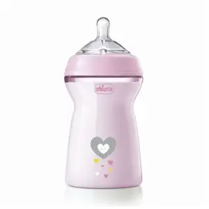 CHICCO Biberon Natural Feeling 330ml fille 6m+ rose