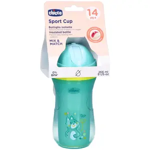 Chicco Sport Cup 14m+ tasse avec paille Teal 266 ml