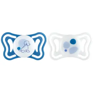 CHICCO, Sucette Light Silicone  6-16m 2 Pcs, Bleu Clair