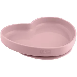 CHICCO, Assiette Coeur Avec Ventouse En Silicone, Rosa