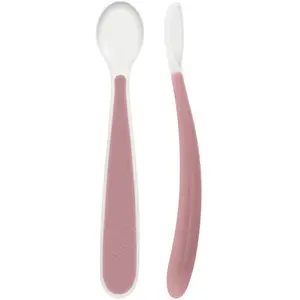 CHICCO, Cuillère En Silicone Souple 6m+, Rosa