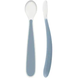 CHICCO, Cuillère En Silicone Souple 6m+, Blu