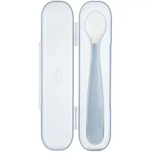 CHICCO, Cuillère En Silicone Souple Avec Étui 6m+