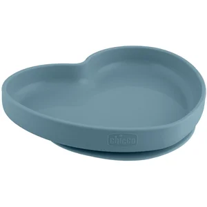 CHICCO, Assiette Coeur Avec Ventouse En Silicone, Teal