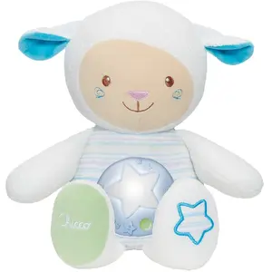 CHICCO Peluche musicale Mouton Tendres mots doux - Bleu pas cher
