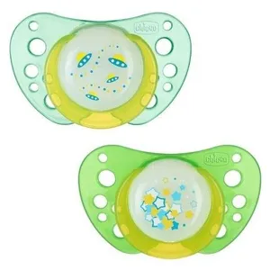 Chicco Physio Air Sucette en Silicone 2 Pièces 0-6 Mois, Couleurs Assorties pas cher
