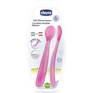 Comparateur de prix : Chicco Mes Premières Cuillères Souples Bout Silicone Rose +6m 2 unités