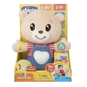 Comparateur de prix : Peluche interactive Chicco Teddy l’ourson des émotions bilingue
