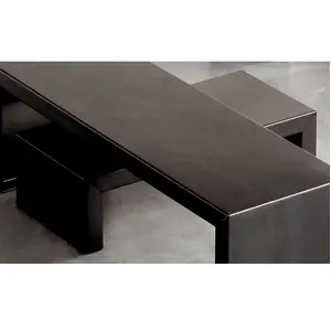 Zeus - Table d'appoint Irony - Noir - Acier phosphaté - Designer Mauri...