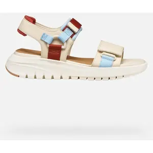 Comparateur de prix : GEOX Flextride S Femme Blanc Cassé/bleu Ciel Clair 37