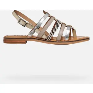 GEOX Maddalusia C Femme Gris/blanc Cassé 37 pas cher