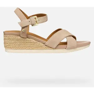 Comparateur de prix : Sandales compensées femme Geox Ischia Corda B Beige 41 D55HHB_00020_C8191