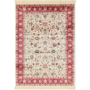 ABC Bizantine Tapis, Toile, Beige/Rouge, 70 x 140 cm pas cher