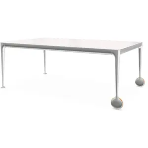 MAGIS table avec roues BIG WILL 200 x 105 cm (Blanc brillant - Pieds e...