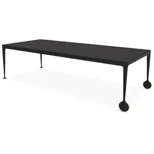 MAGIS table avec roues BIG WILL 280 x 125 cm (Noir mat - Pieds en alum...