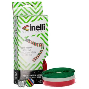 Cinelli Ruban De Guidon Tape Cork Italian Flag+custom End Plugs One Size pas cher