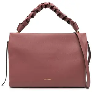 Coccinelle - Sac à main double Bohème Grana en cuir grainé double brandy - 33x23x12 cm OS pas cher