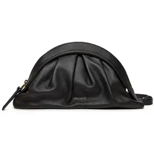 Coccinelle - Sac bandoulière Cheek en cuir lisse noir - 32x19x8 cm OS pas cher