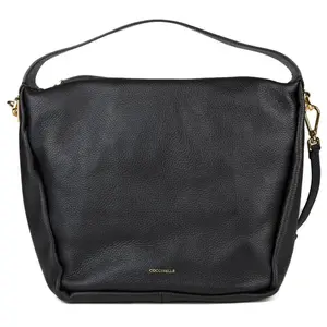 Coccinelle Cuir sac à épaule Dorian Shoulder Bag Grained Leather Noir pas cher