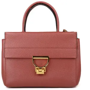 Coccinelle - Sac à main Arlettis en cuir grainé brandy - 24x19x14 cm O... pas cher