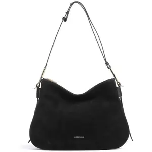 Coccinelle - Sac porté épaule en Daim noir - 36x24x10.5 cm OS pas cher