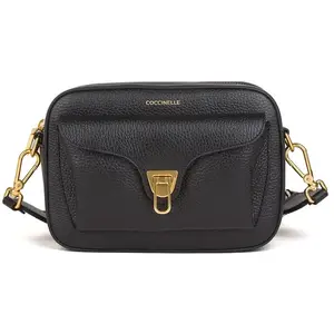 COCCINELLE Sac à épaule bandoulière noir en cuir pour femme - Beat Sof... pas cher