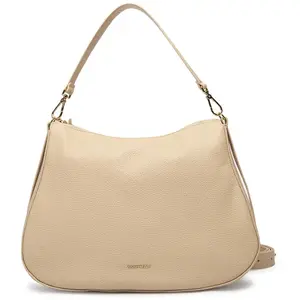Coccinelle - Sac porté épaule Nory en cuir grainé sand shell - 35x25x... pas cher