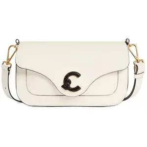 Coccinelle - Sac bandoulière  C-Me Calf&Marb en cuir de veau lisse pea...
