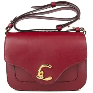 Coccinelle - Sac bandoulière  C-Me en cuir de veau lisse ribes - 21x17...