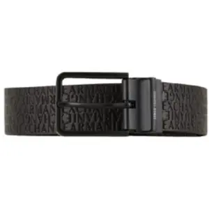 Armani Exchange Ceinture réversible avec Logo en Relief, Black Grey, TU Homme