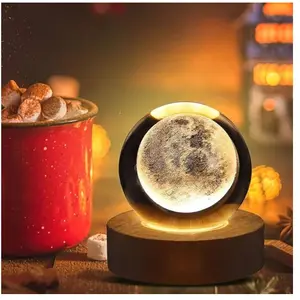 Itotal Lampe à poser Led Crystal Ball Moon medium pas cher