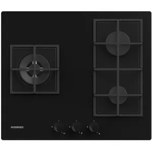 Comparateur de prix : Table de cuisson gaz 60cm 3 feux noir rosieres - origine RVG63B4MBB/1
