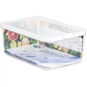 CARE+PROTECT Boîte Pour Aliments - Parfaitement Empilable - Organisateur de Réfrigérateur - Protège les Aliments de L'humidité - Garde les Aliments Frais Plus Longtemps - Capacité 4,65 L