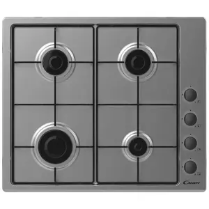 Table de cuisson gaz CANDY CKD621LX 4 foyers Inox pas cher