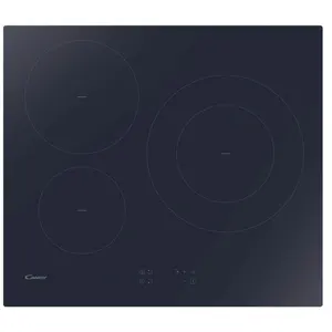 Table de cuisson induction 60cm 3 feux 7200w noir - CI633C/M1 - CANDY pas cher