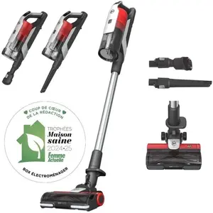 Comparateur de prix : Hoover HF910H 011 Aspirateur balai Batterie Sec EPA Sans Sac 0,7 L 350 W Rouge, Titane 4 Ah