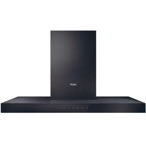 Haier I-Link HATS9CBS4BWIFI Hotte murale 90 cm Wi-Fi 701 m3/h 270 W 5 vitesses 64 dB Filtre charbon 3 filtres à graisse LED Noir avec façade en acier inoxydableVendu paramazon