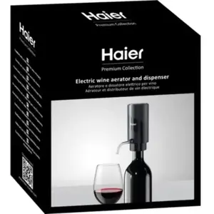 Haier - Aérateur et distributeur de vin électrique 2 en 1, aération optimale du vin rouge pour une saveur enrichie, distributeur électrique pour un service propre et élégant