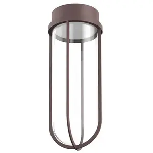 FLOS OUTDOOR lampe au plafond pour l'extérieur IN VITRO CEILING DIMMABLE DALI (Deep brown - aluminium et verre)