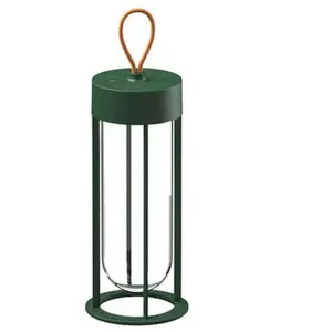 FLOS lampe de table IN VITRO UNPLUGGED (2700K, forêt verte - aluminium et verre)