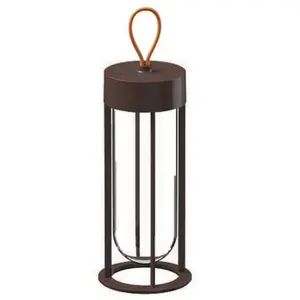 FLOS lampe de table IN VITRO UNPLUGGED (2700K, marron foncé - aluminium et verre)