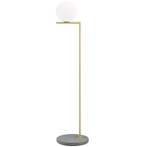 FLOS lampadaire d'extérieur IC F1 OUTDOOR (Laiton, gris lave - Verre s...